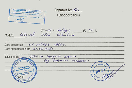 Получить справку о флюорографии в Омске Справка о флюорографии в Омске